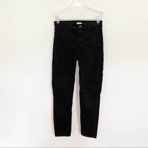 J. Crew Black Velvet Stretch Straight Leg Pants